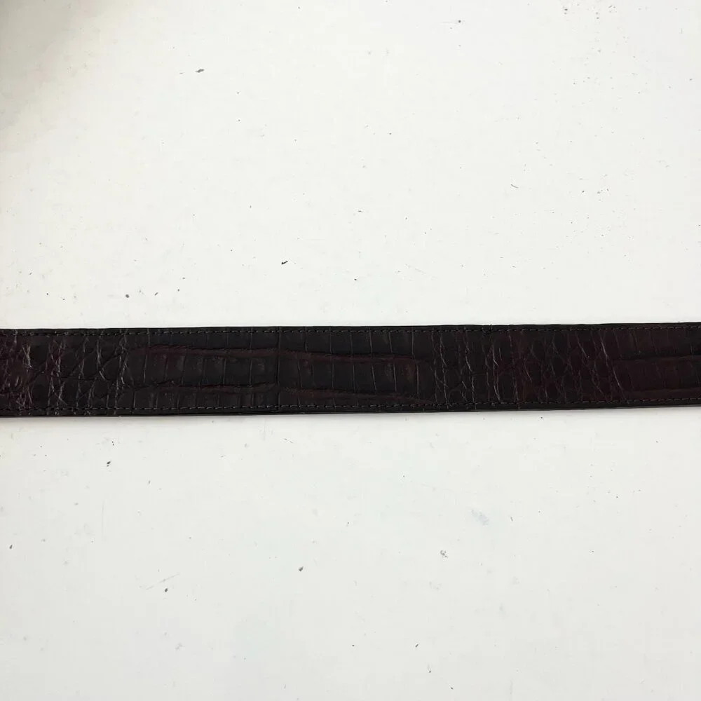 NEW Rod Patrick Boots Mens Western Belt 1.5 in Taper 32 in Brown Caiman Leather